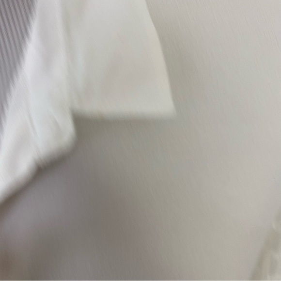 Desigual White Windowpane Ruffle Hem Side Cutout Tunic Top Semi Sheer Sz S - Picture 5 of 16